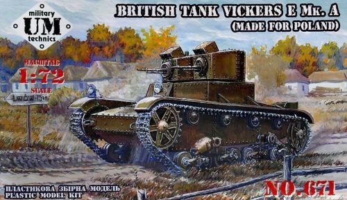 Unimodels Vickers E Mk.A British tank(made f.Polan rubber tracks 1:72 (UMT671)