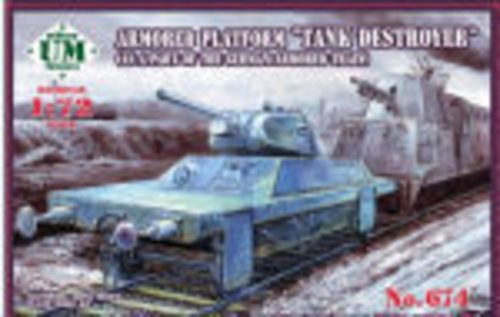 Unimodels Armored Platform Tank Destroyer (as a part of the german armored train) 1:72 (UMT674)