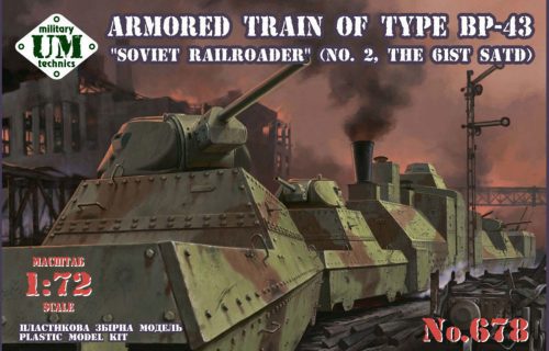 Unimodels Armored train of type BP-43Soviet rail- roader (#2,the 61st. SATD) 1:72 (UMT678)