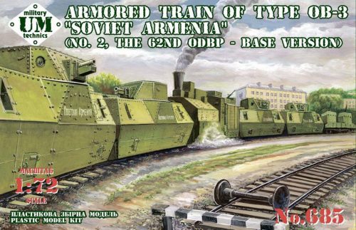 Unimodels Armored train of type OB-3Soviet Armenia(No.2,62th ODBP,base version) 1:72 (UMT685)