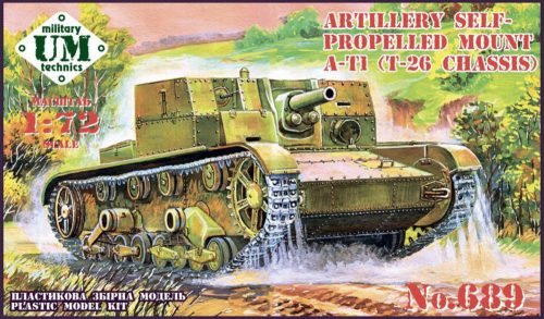 Unimodels AT-1 Soviet artillery self-propelled gun, plastic tracks 1:72 (UMT689-01)