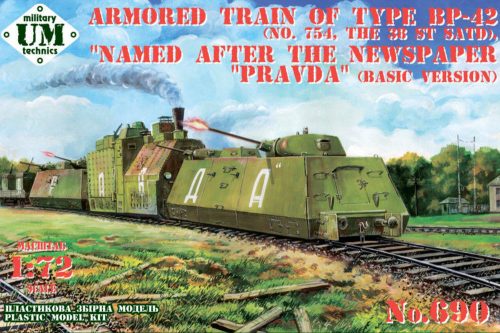 Unimodels Armored train of type BP-42 (No.754, the 38 st SATD) PRAVDA 1:72 (UMT690)