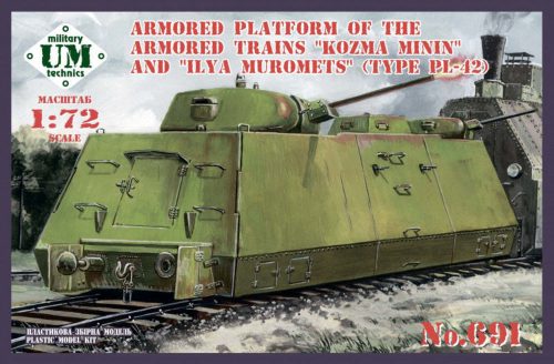 Unimodels Armored platform of the armored trains Kozma Minin and Ilya Muromets 1:72 (UMT691)