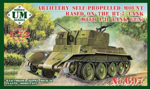 Unimodels Artillery self-propeled mount based on the BT-7 tank (with L-11 tank gun) 1:72 (UMT697)