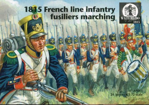 Waterloo 1815 1815 French line infantry fusiliers marching 1:72 (AP061)